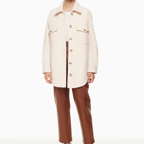 Wilfred Free Ganna Shirt Jacket, Heather Bone, Size S - Picture 5 of 6